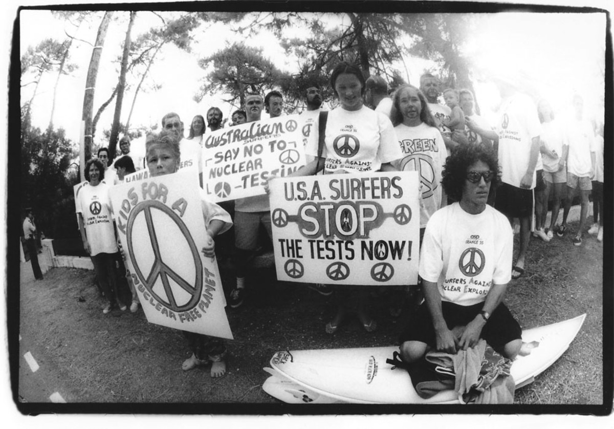 Sherm Moments: Surf Activism in France. Photo: Sherm Sherm Moments: Surf Activism in France. Photo: Sherm