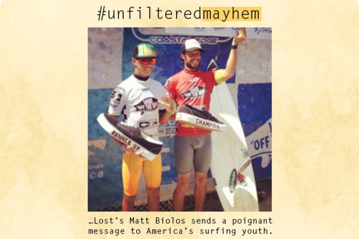 …Lost's Matt Biolos sends a poignant message to the America's surfing youth. …Lost's Matt Biolos sends a poignant message to the America's surfing youth.