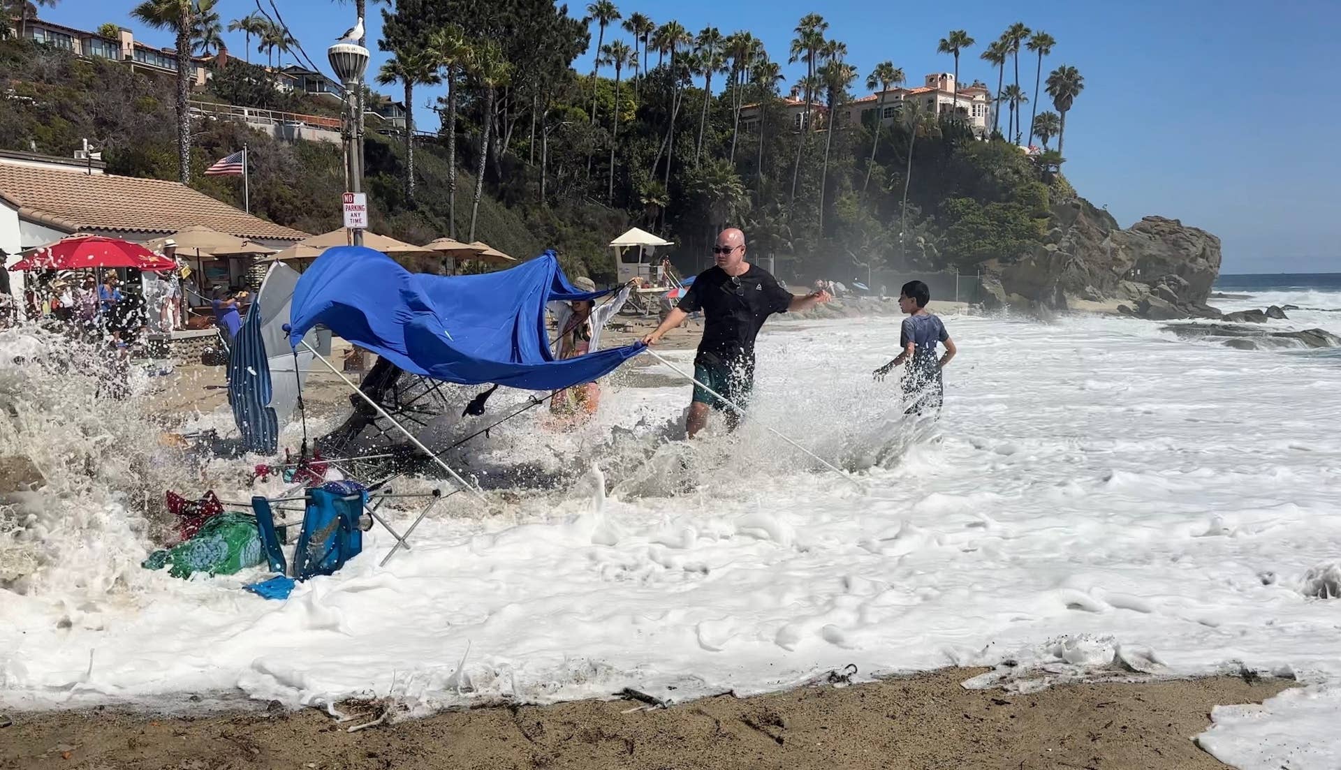 Sneaker Wave Slams Oblivious Tourists in Laguna Beach (Video) - Surfer