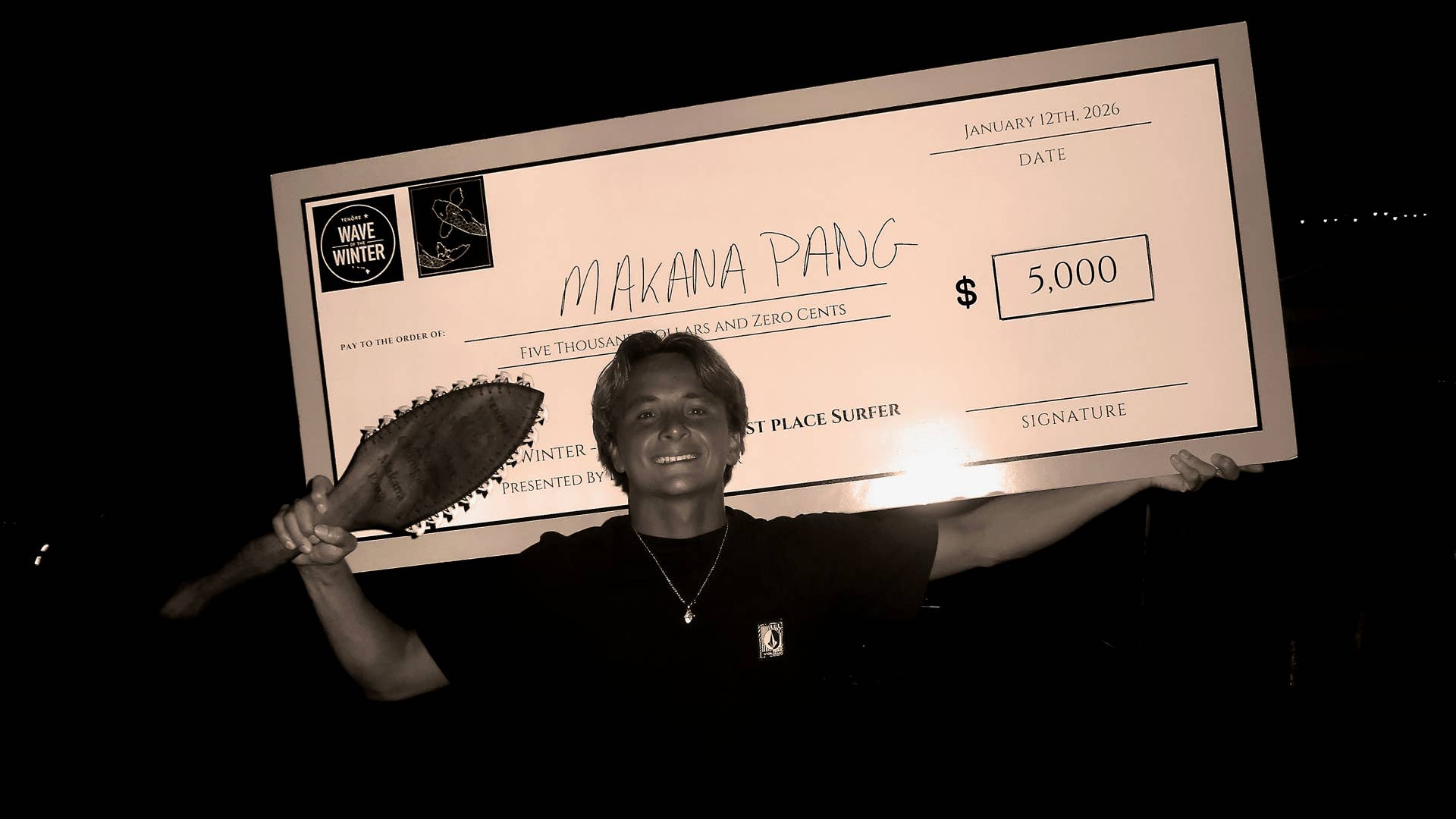 Makana Pang Wins $5K For Surfing the North Shore