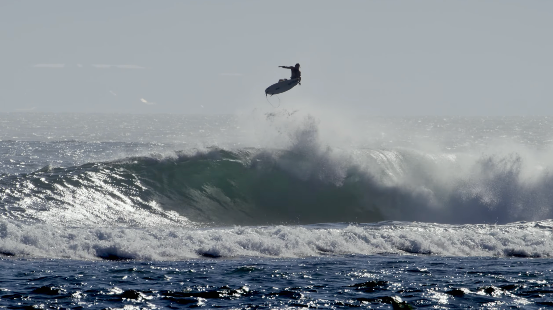 Australian surfer Mikey Wright goes for a huge air at Lakey Peak, Indonesia.