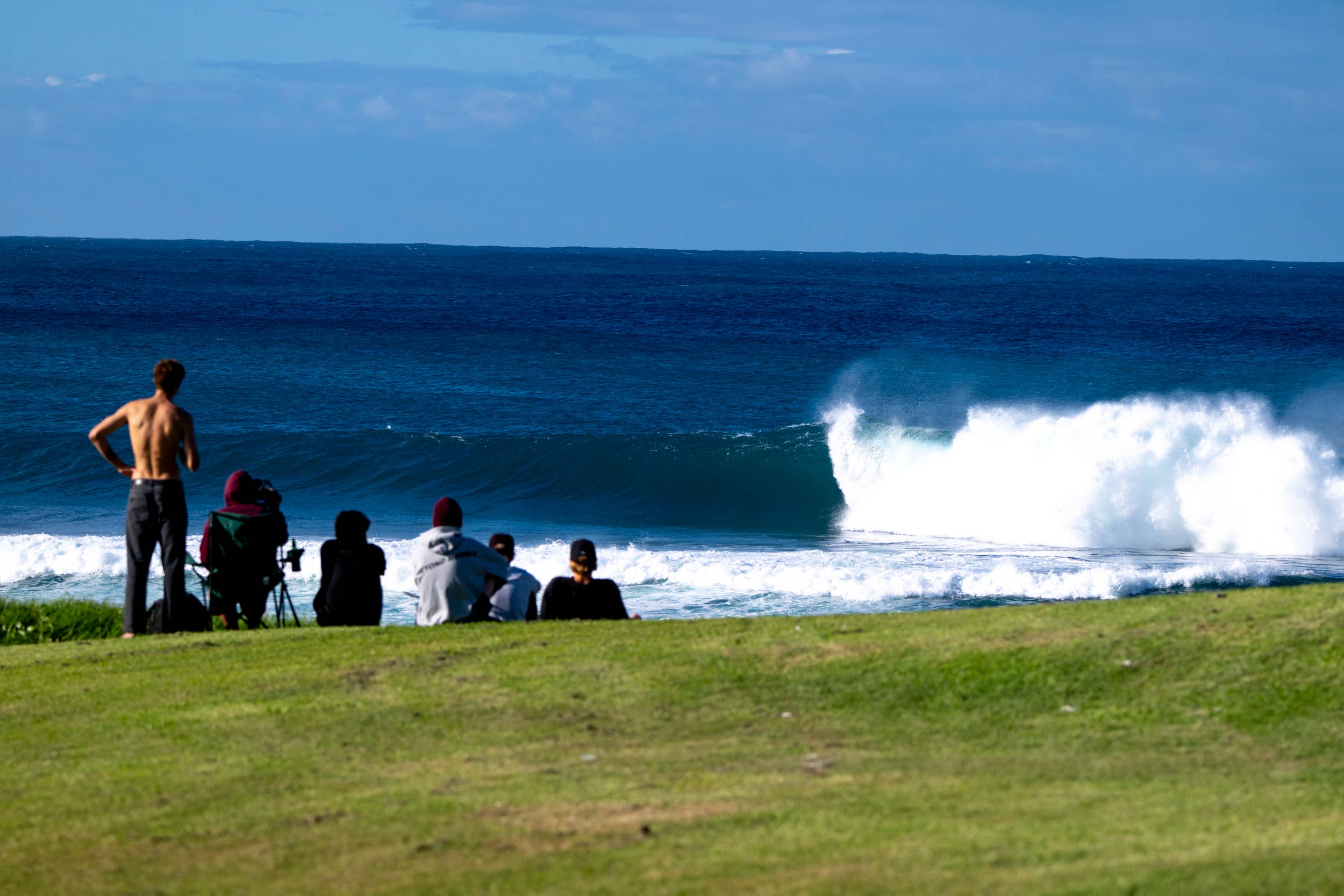 Peanut gallery enjoying the chaos from the safety of the bluff.