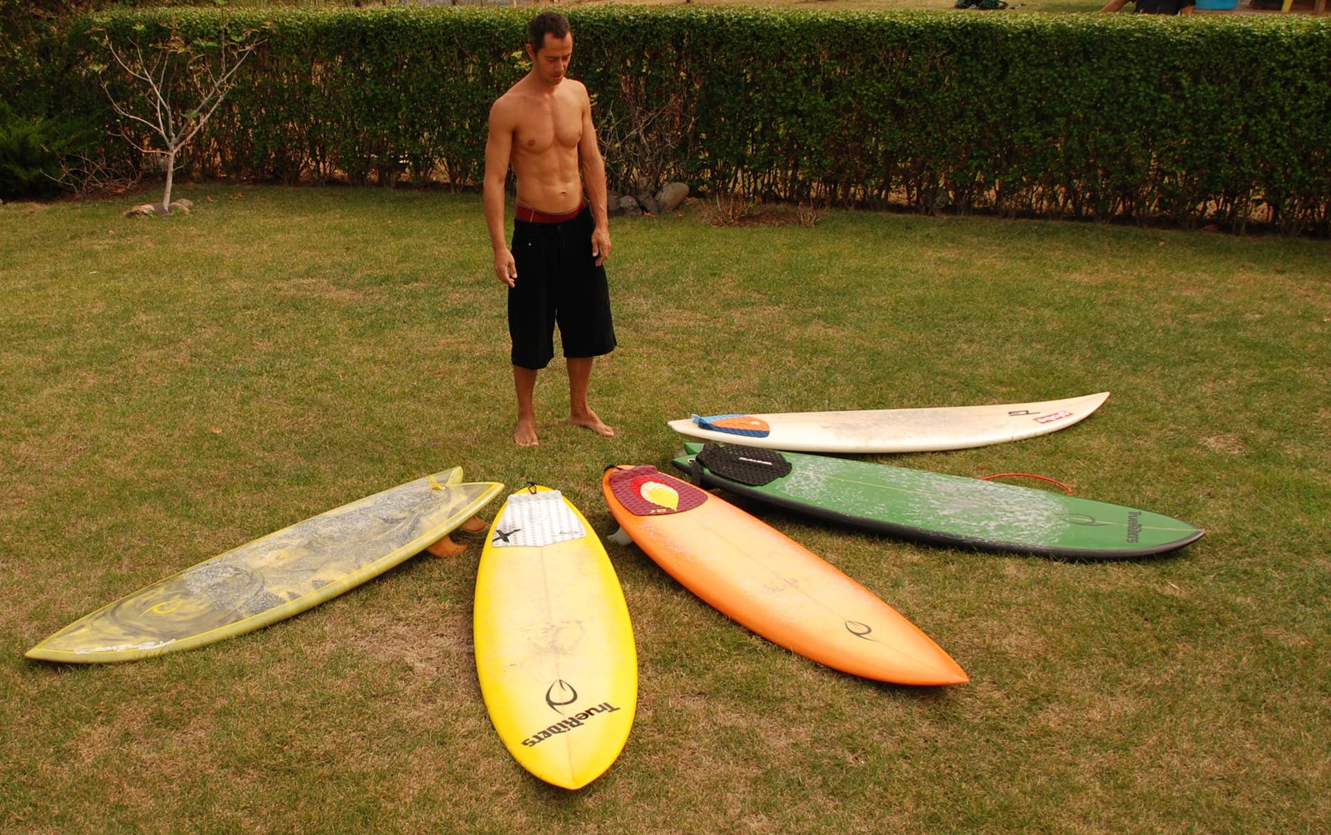 Antony Gogov and his surfboard quiver