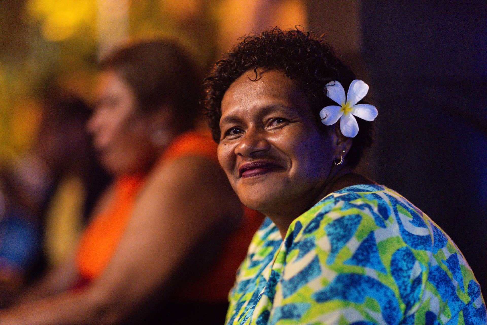 Fijian people smiling