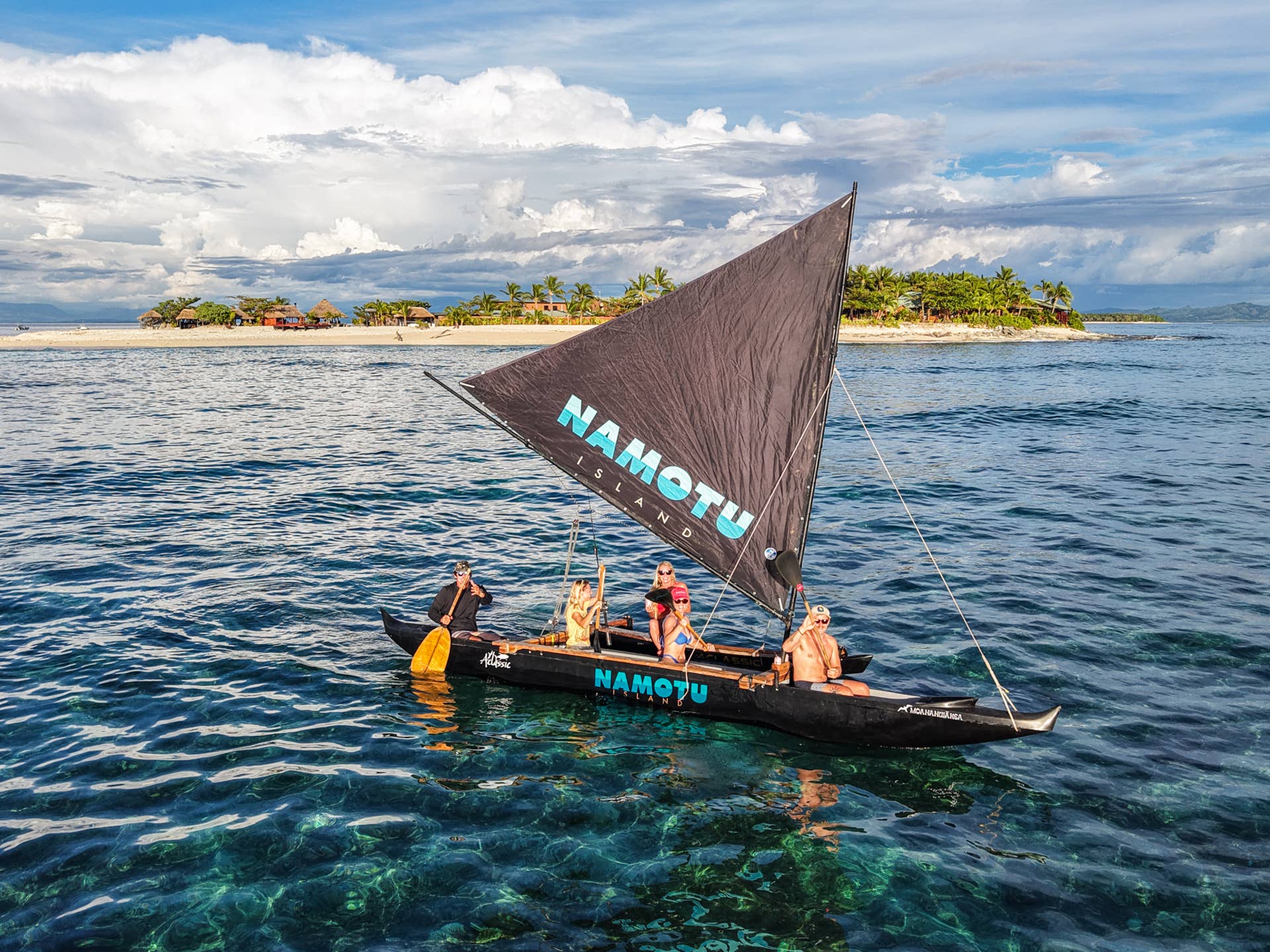 Outrigger sail in Fiji