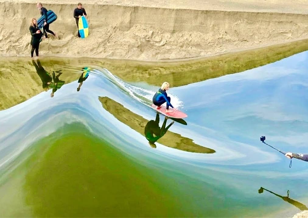 Glassy Perfection for SoCal River Wave Surfing Session - Surfer