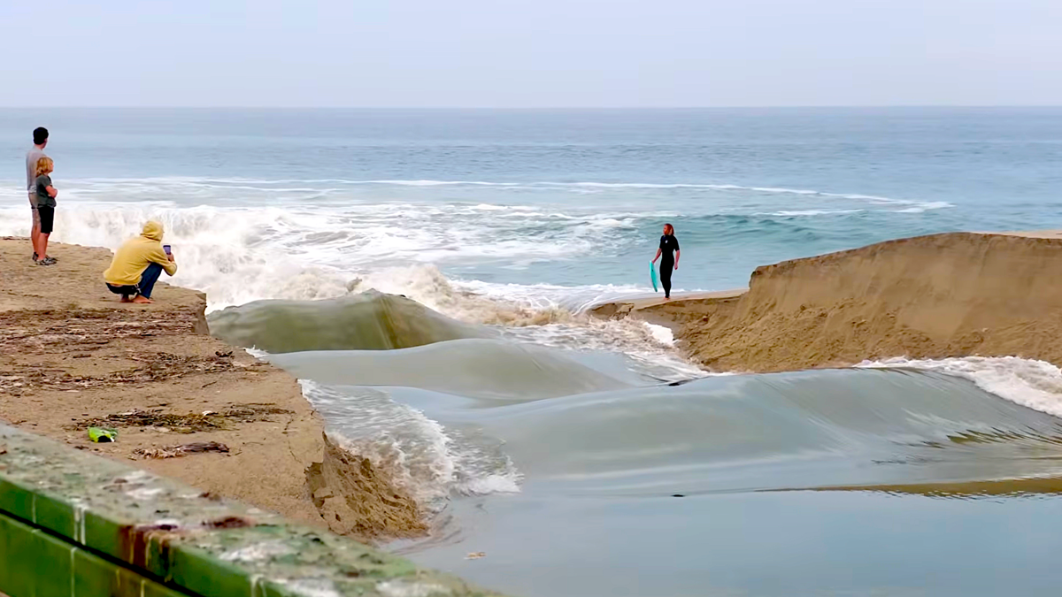 Hurricane Genevieve Awakens Legendary Novelty Wave in Orange County 