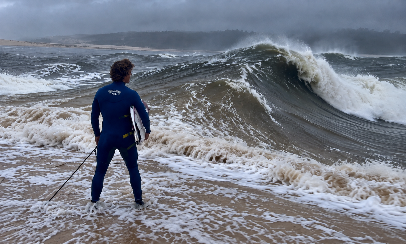 Wave Pool Mag Portugal River Wave Explodes and Sucks Surfer Out to Sea - Surfer