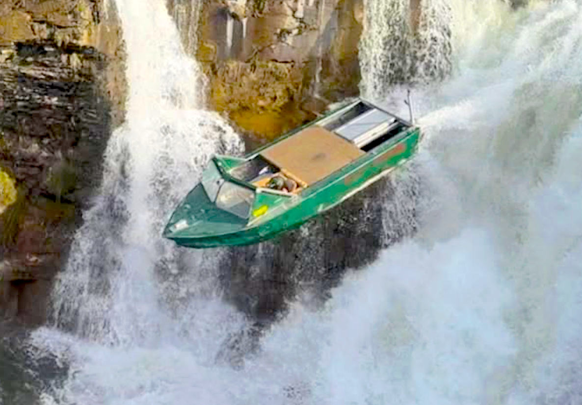 Dusty Friesen Jumps Jet Boat Off 40ft Waterfall World Record - Surfer