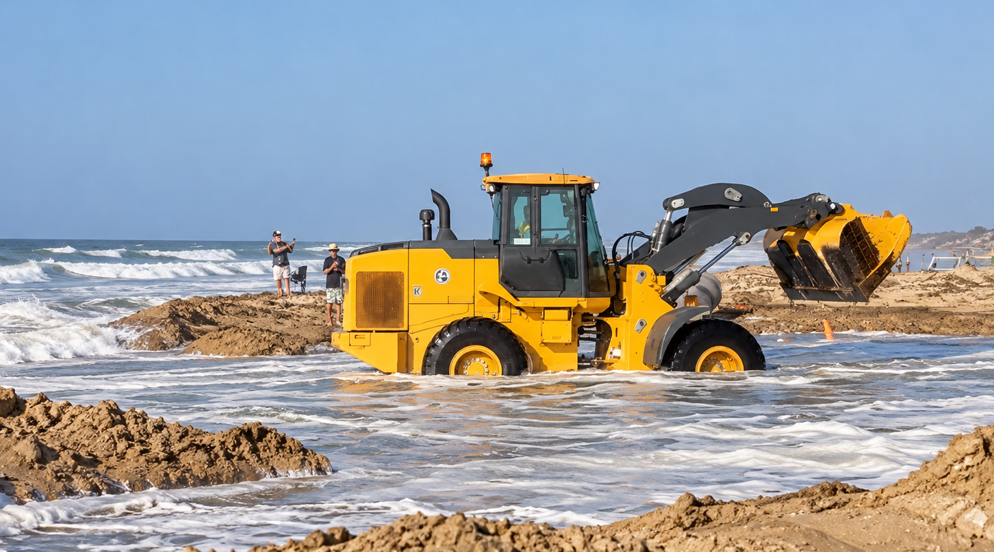 Hurricane Rachel Shreds 20-Foot Berms as Police Shut the Wedge in Newport (Video)