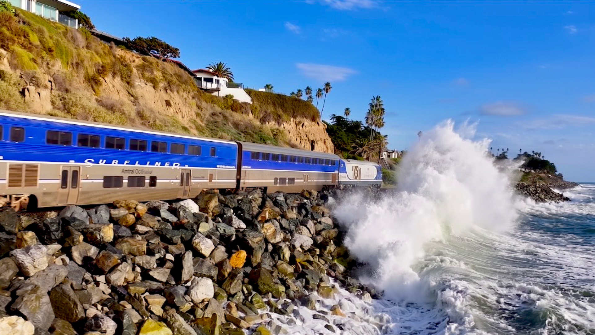 Watch: Monster Waves Crash Into Moving Train Along California Coast ...