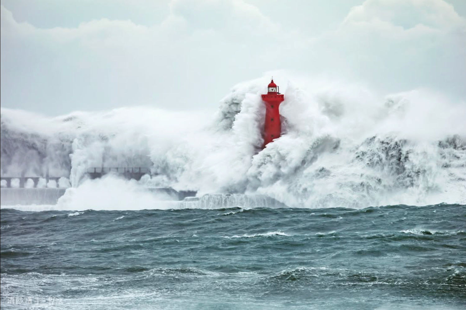 75-Foot Lighthouse Disappears Behind Giant Typhoon Wave (Video) - Surfer