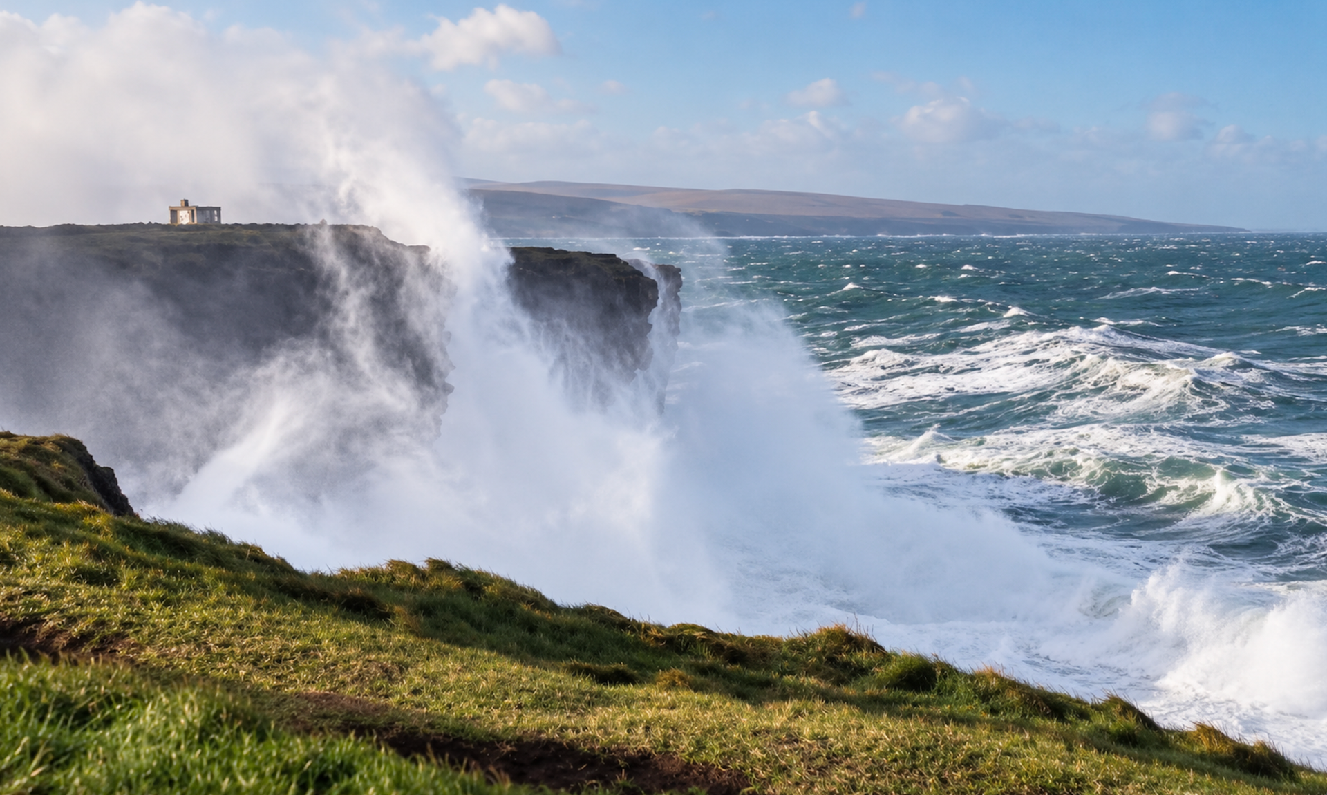 40-Foot Wave Detonates on Ireland Cliffs in Dramatic Footage - Surfer