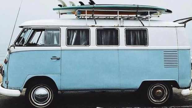 Volkswagon Van with Surfboards