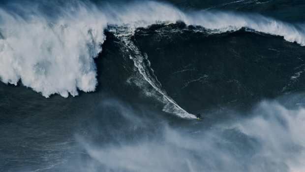 Sebastian Steudtner potential world record for biggest wave ever surfed Nazaré, Portugal