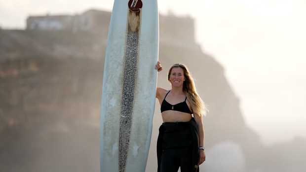 Katie McConnell big wave surfing Nazaré, Portugal