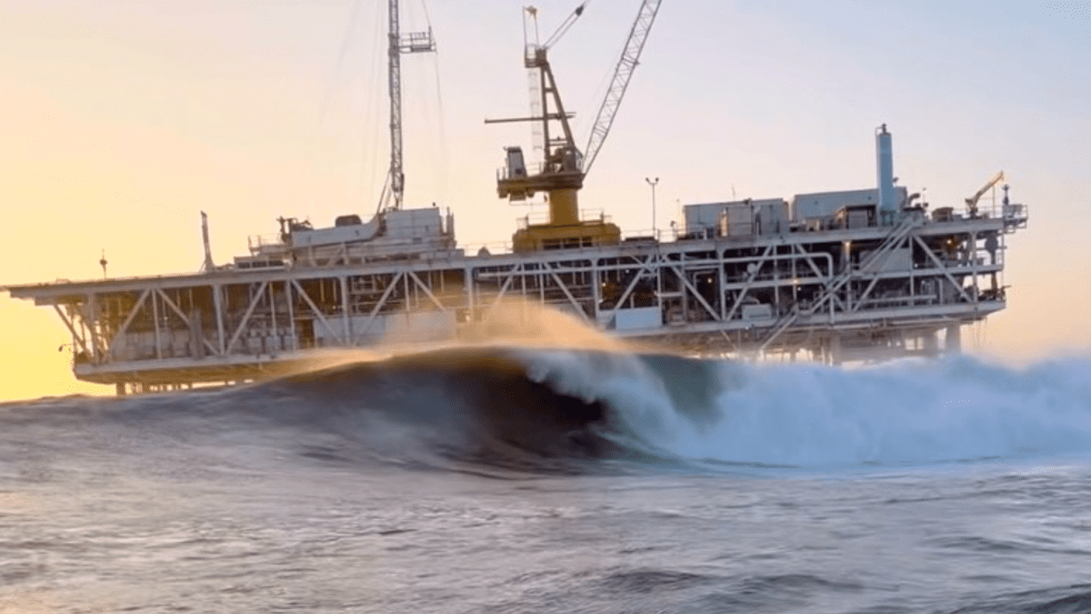 Surfers Score Offshore Oil Rig in California During Historic Huge Swell  (VIDEO) - Surfer