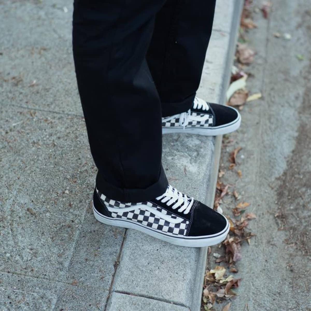 checkered vans old skool