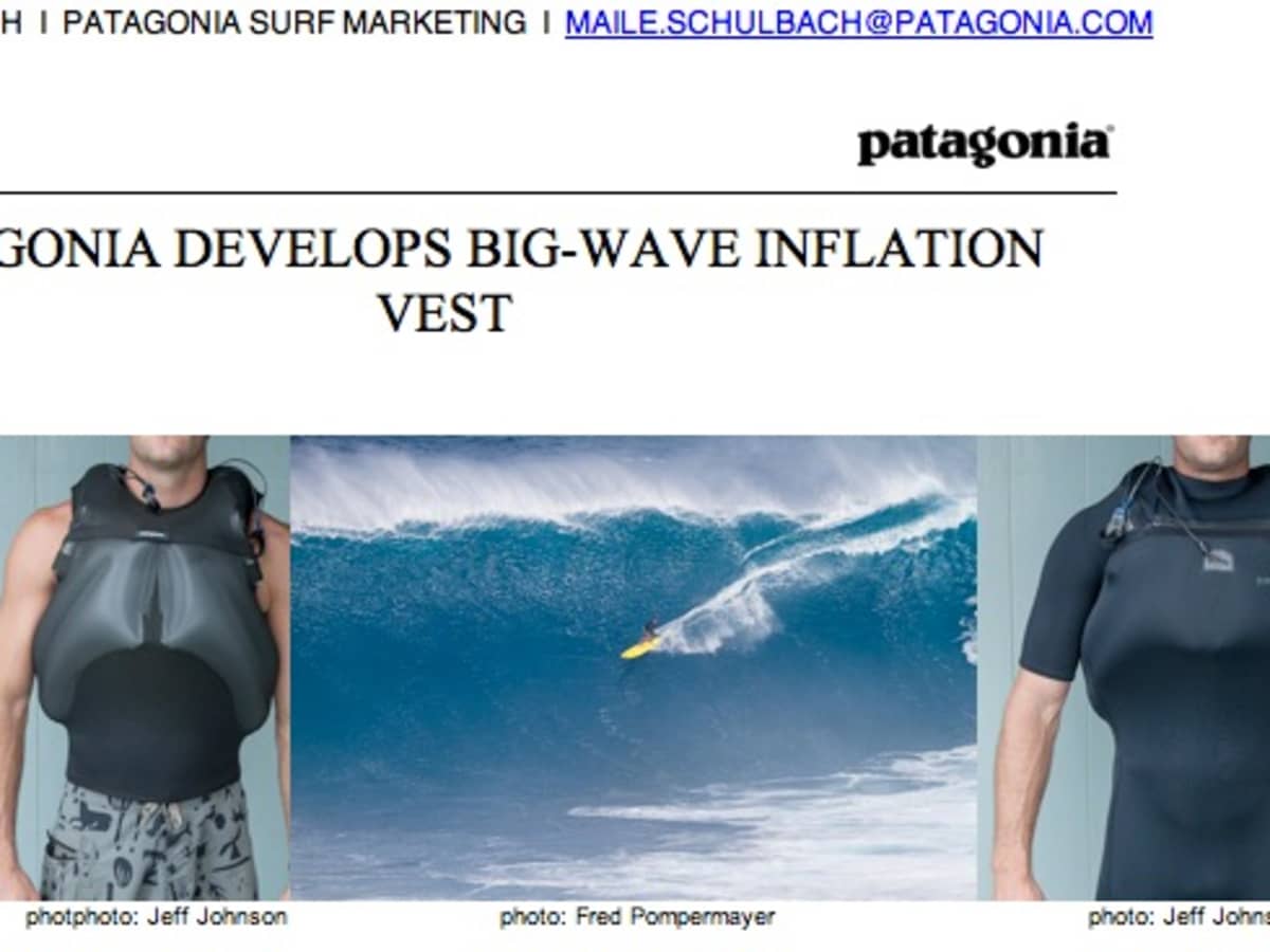 Patagonia Develops Big Wave Inflation Vest Surfer