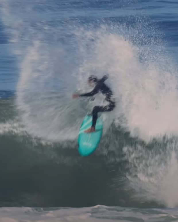 A woman goes surfing with her cats who are 'fascinated' by water