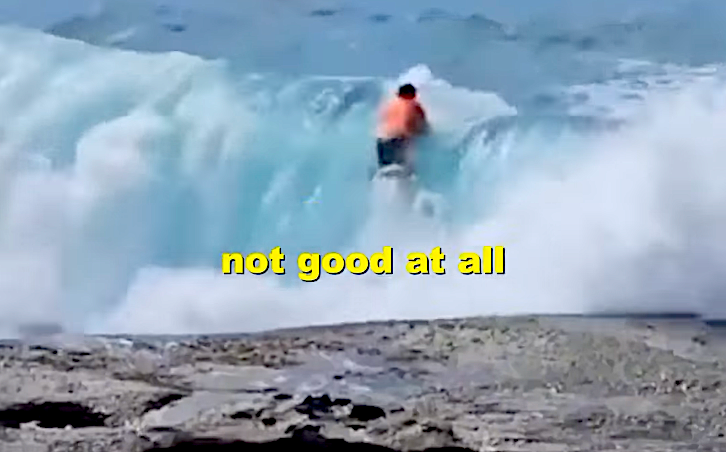 Foil Surfer Rock Jump Fail: Watch the Wipeout (Video)