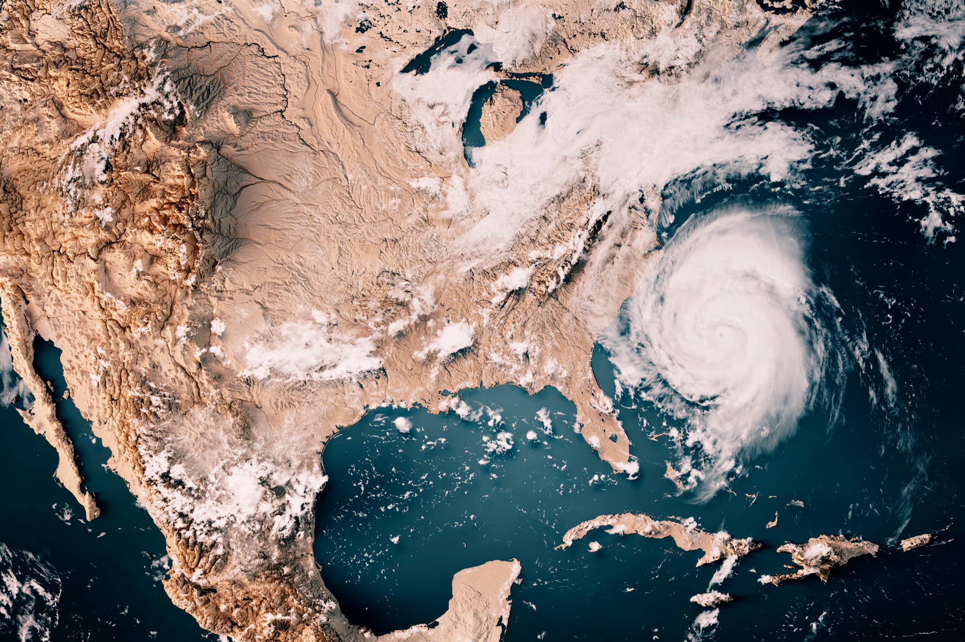 Hurricane Erin cloud map