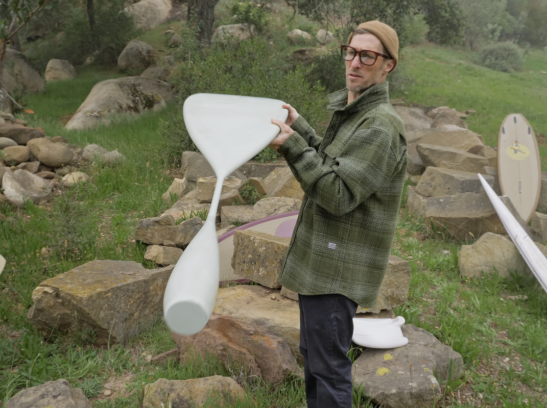 Donald Brink's diverse quiver of surfboards.