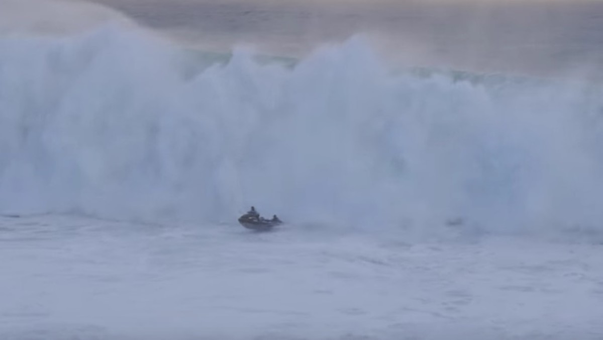 Nazare Jet Ski Rescue Seems to Defy Laws of Nature Surfer