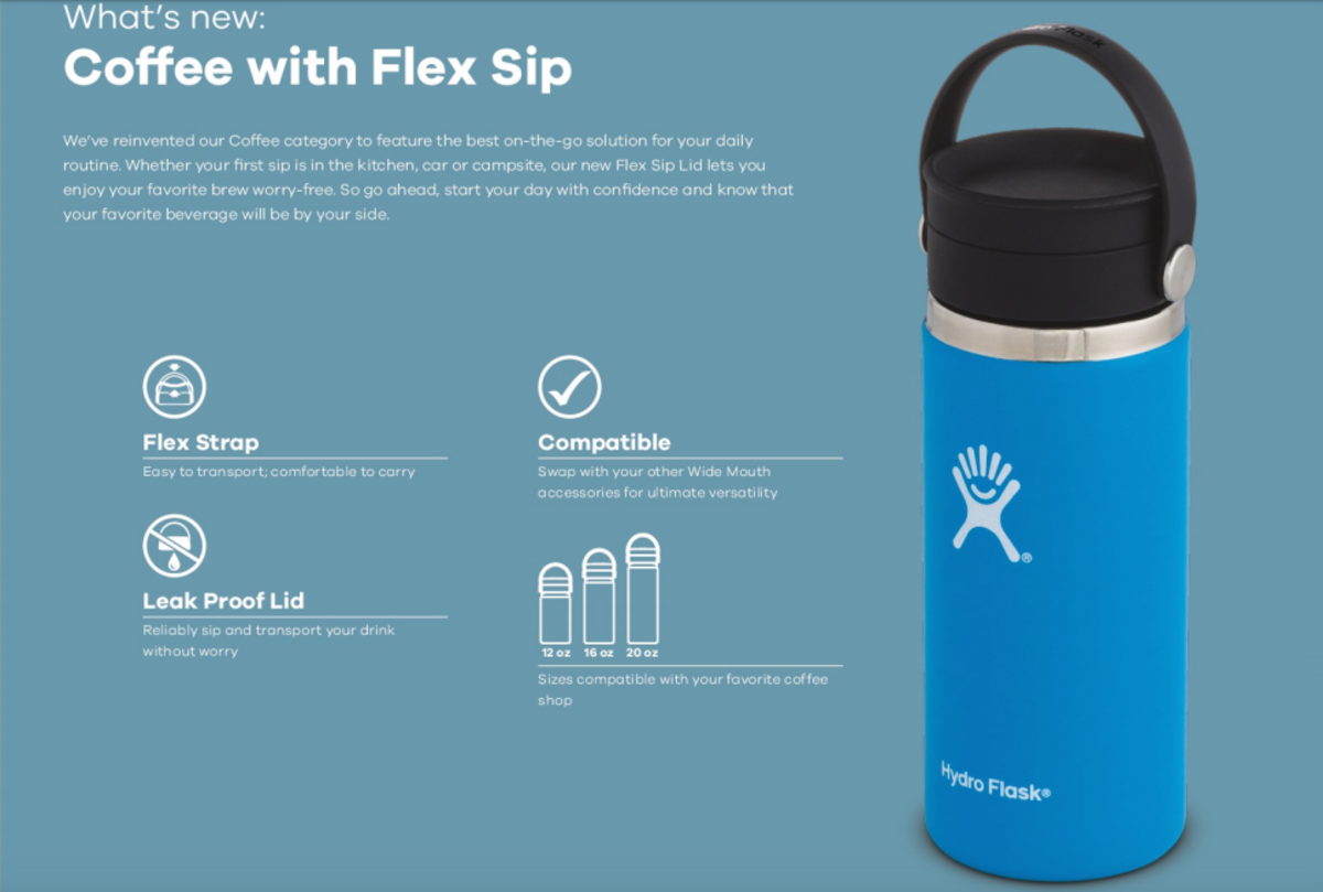 Hydro Flask 16 oz - FOG - Travel Coffee Flask / Bottle Flex Sip Lid