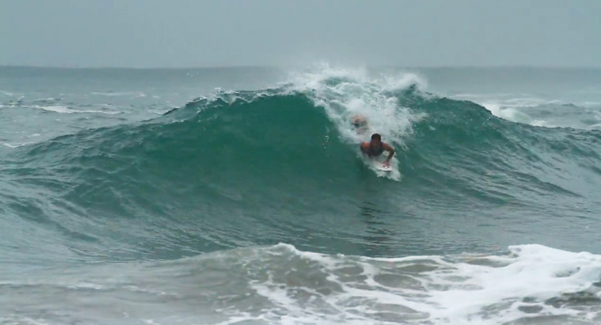 Mason Ho And A Brazilian Wedge Surfer