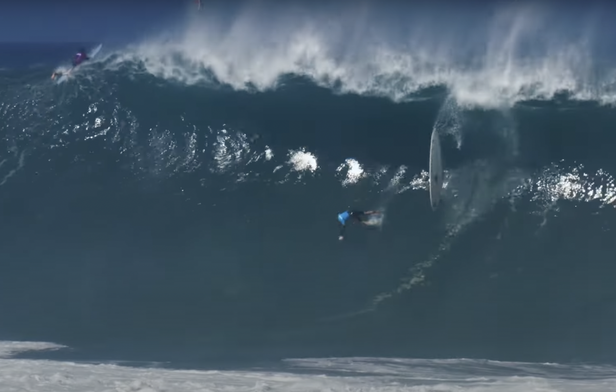 Surfing in the Eddie Aikau Invitational, with Kai Lenny Surfer