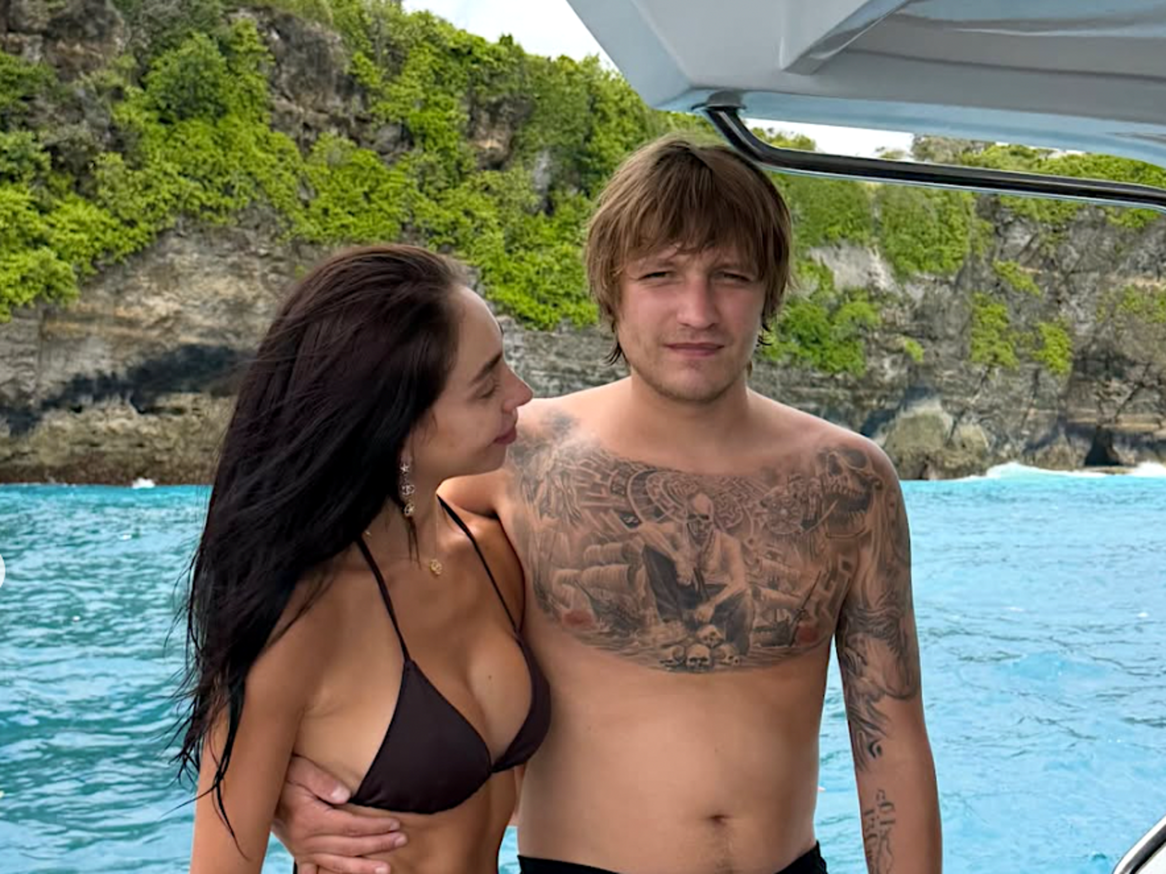 Igor Komarov, the alleged kidnapped Ukrainian in Bali, with his girlfriend, Yeva Mishalova.