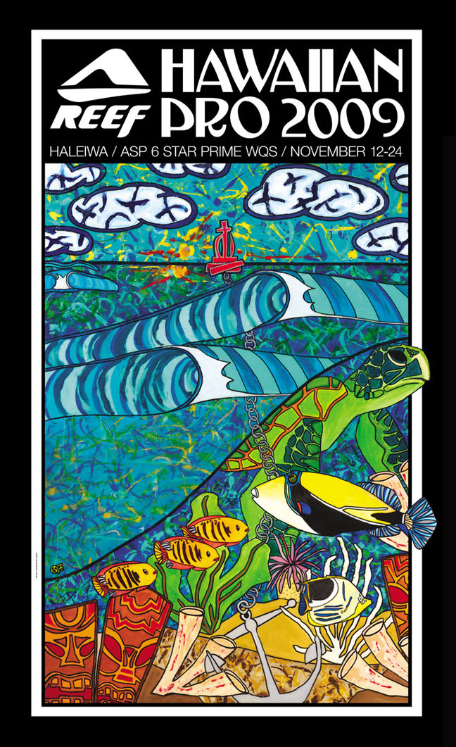 サーフィン ポスター reef HAWAIIAN PRO 2008（日本最南端の