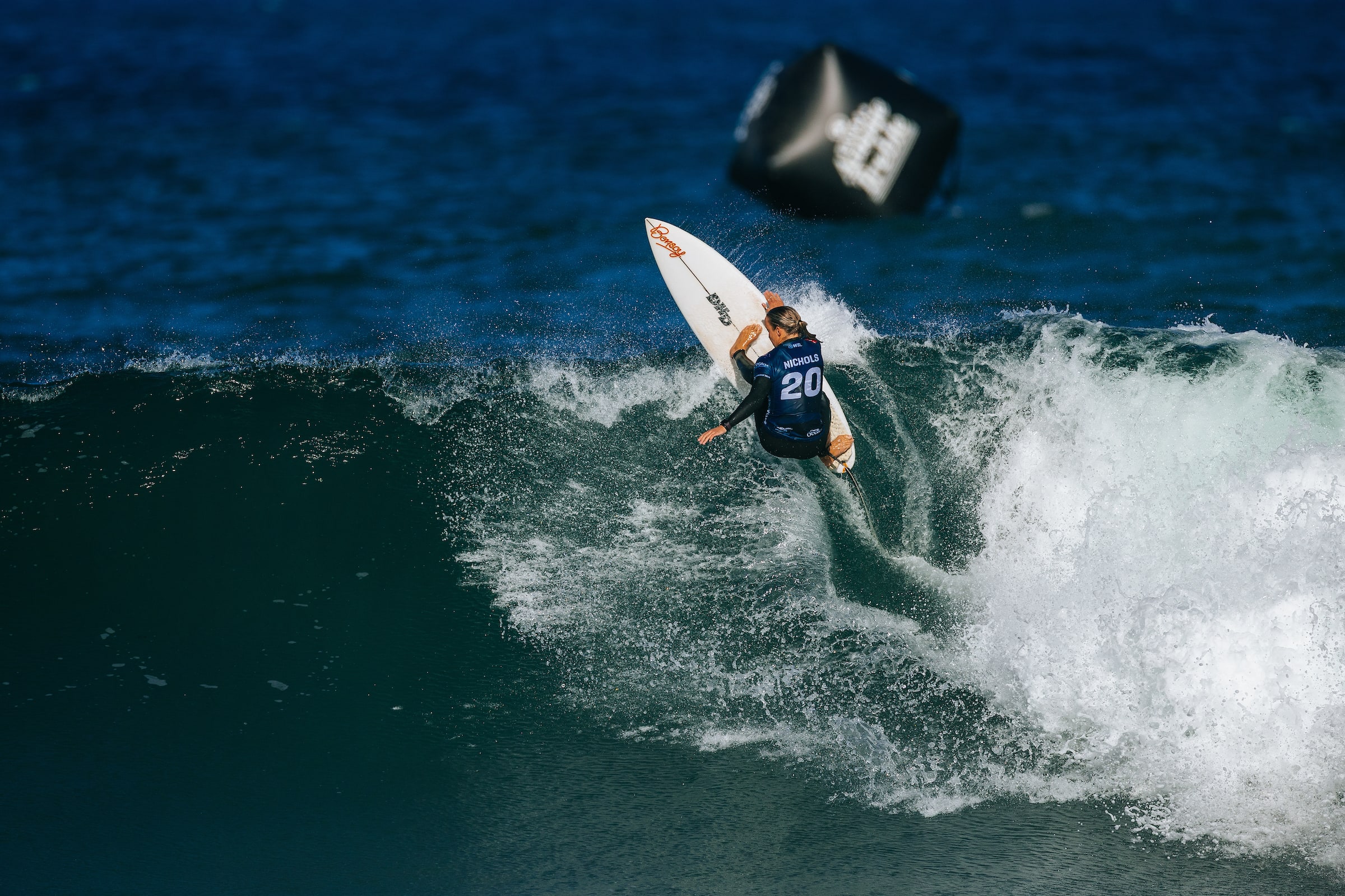 Kelly Slater Surfs Great White Shark-Inspired Twin Fin at Kelly Slater Surfs Great White Shark-Inspired Twin Fin at